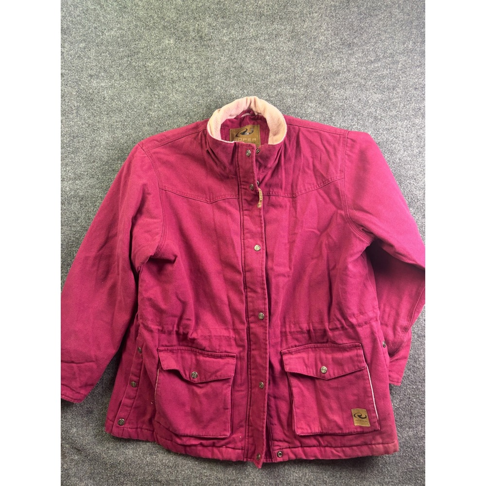 Roper Range Gear Western Utility Jacket Womens 1X Canvas Quilted Fleece Coat